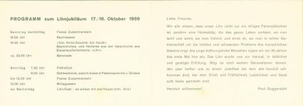 8757 Filzbach 1959 KEINE AK 30 Jahre Hotel Lihn Anmeldeklappkarte