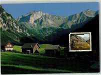 9490 Vaduz Foto AK Maler Hans Gantner Stegerhütten Nafkopf Saas Jagdhaus Rotes Haus Ort lt. Fotograf