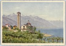 6614 Brissago Künstlerkarte sign. E. Zuppinger Kirche