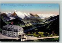 3900 Simplon Kulm - Hotel Bellevue et Alpes Bernoises Aletschhorn Glacier d'Aletsch Finsteraarhorn Wappen