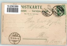 8590 Romanshorn 1901 Prägedruck Schifflände Bahnhof Wappen Vierblättriges Kleeblatt Dampfer Helvetia sign