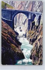 6490 Andermatt - Gotthardstraße, Teufelsbrücke, Reuss