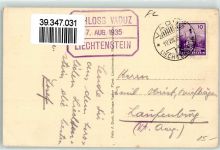 9490 Vaduz Foto AK Schloss Inneres Tisch Stuhl Geweih Rüstung Fahnen