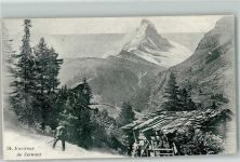 3920 Zermatt - Bauer bei der Feldarbeit