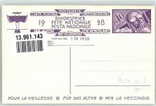 Flugpost Bundesfeier 1928 für das Alter sign. E. Beurmann Bundesfeier Ganzsachen Schweiz Künstlerkarte