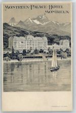 1820 Montreux Künstlerkarte Palace Hotel