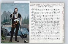 le Ranz des Vaches , Lied-AK AKU2 Tracht Schweiz Gebrauchsspuren