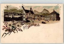6430 Schwyz Lithographie Kirche