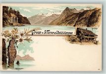 6440 Vierwaldstättersee 1898 Lithographie Gruss aus - Verlag Guggengeim