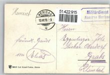 9100 Herisau 1913 - Kirche Stempel Militärdienst Kaserne Herisau