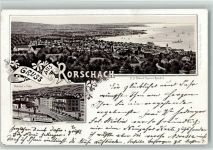 9400 Rorschach Lithographie Bahnhof Hafen