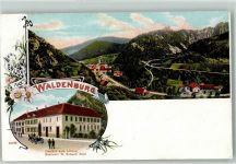 4437 Waldenburg 1909 Lithographie Gasthaus zum Löwen