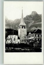 9468 Sax Foto AK Kirche Pfarrhaus