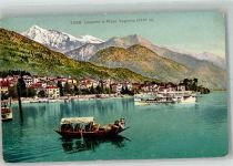 6600 Locarno 1913 Foto AK Dampgschiff Fischerboot