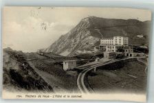 Rochers de Naye 1910 Foto AK Hotel Bahnhof