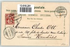 4800 Zofingen 1899 Lithographie Kirche Rathaus Post