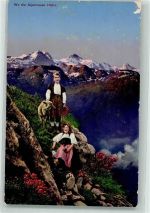 Wo die Alpenrosen blühn Schaf Tracht Motiv Schweiz 1916
