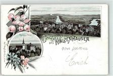 9428 Walzenhausen 1896 Lithographie Kirche Burg