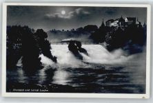 8200 Schaffhausen Sciaffusa - Rheinfall, Schloß Laufen im Mondschein AKU1