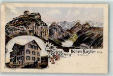 Hoher Kasten 1911 Gebrauchsspuren Hotel Hohen Kasten Lithographie