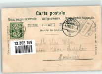 1700 Fribourg Freiburg 1899 Lithographie Bahnpost Zug 2 Nr. 5