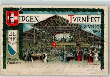 8000 Zürich 1903 Künstlerkarte Eidgen. Turnfest Zelt sign Mossdorf