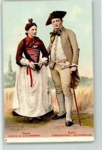 Lötschentaler Hochzeitsleute Tracht Schweiz