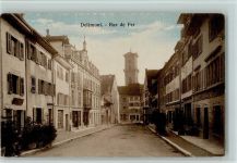 2800 Delémont Delsberg - Strassenansicht, Rue de Fer, gute Erhaltung AK.