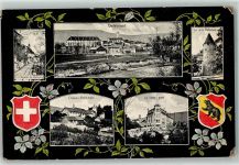 2800 Delémont Delsberg 1913 - la Chapelle de Vorbourg Tour de la Prefecture Chateau Mont Croix le vieux pont Wappen