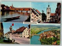 8253 Diessenhofen Foto AK Feldpost HD Eisb.Fahrtltg. Det. 302 Denkmal Brunnen gedeckte Brücke Fliegeraufnahme