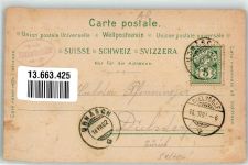 9064 Hundwil 1910 Gebrauchsspuren Gasthaus Hundwiler Höhe Lithographie
