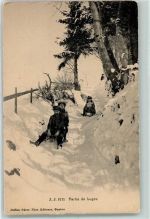 1912 - Verlag J.J. 3171 Partie de Luges - Rodelpartie AK