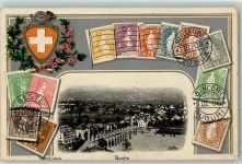 9470 Buchs SG Prägedruck Briefmarken Wappen Lithographie