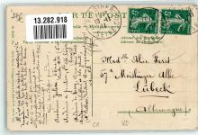 Chillon Chateau 1911 Lithographie / Prägedruck Tracht Waadt Wappen No.14934