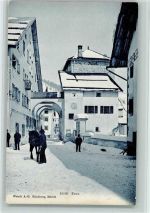 7524 Zuoz - Strassenszene Pferd Winter