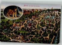 Basel Bâle Vogelschau Puma Zoo 1920 Künstlerkarte