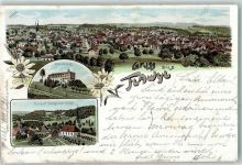 9230 Flawil 1900 Lithographie Villa Weidegg Oberglatt Ev. Kirche