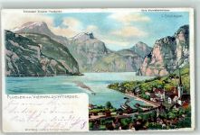 Flüelen Vierwaldstättersee Serie Vierwaldstättersee Steinmann Lithographie