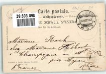 1700 Fribourg Freiburg 1905 - Quartier de l´Auge Bahnpost Zug 1064 Strecke 3 Briefmarke auf Vorderseite