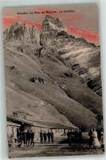 1920 Martigny Foto AK Gasthaus la Cantine la Dent de Morclers