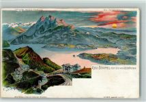 Rigi Staffel Vierwaldstättersee sign Steinmann C. Serie Vierwaldstättersee Steinmann Lithographie