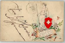 Wappen Helvetia 1900 Prägedruck