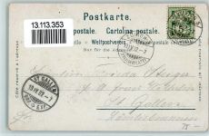 Zürich 1902 Blick vom Mühlesteg sign Steinmann Serie Zürich Steinmann Lithographie