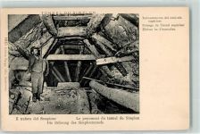 1800 Vevey - die Bohrung des Simplontunnels Einbau im Firststollen