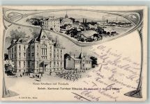 4562 Biberist Bleichenberg 1904 - Neues Schulhaus und Turnhalle Soloth. Kantonal-Turnfest
