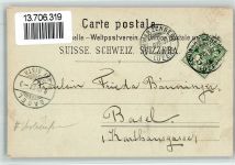6103 Schwarzenberg LU 1900 BOAKC Lithographie Hotel Pension zum weißen Kreuz