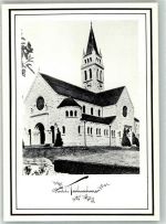 8590 Romanshorn Foto AK Pfarr- Kirche St. Johannis der Täufer Trauekarte Ort handschriftlich