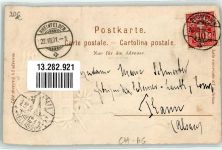 4310 Rheinfelden 1901 Lithographie / Prägedruck Wappen Gämse Wanderrucksack Pickel Edelweiss Passepartout No.8952