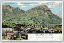6410 Goldau Lithographie / Künstlerkarte sign. C.Steinmann