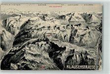 Klausenstrasse 1909 - Landkarte Hüttenstempel